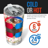 Pink Flamingo Birds Pineapples Hibiscus Flower Pattern Tumbler