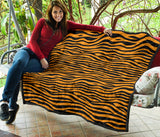 Bengal Tigers Skin Print Pattern Background Premium Quilt