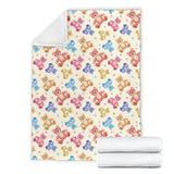 Teddy Bear Pattern Print Design 05 Premium Blanket