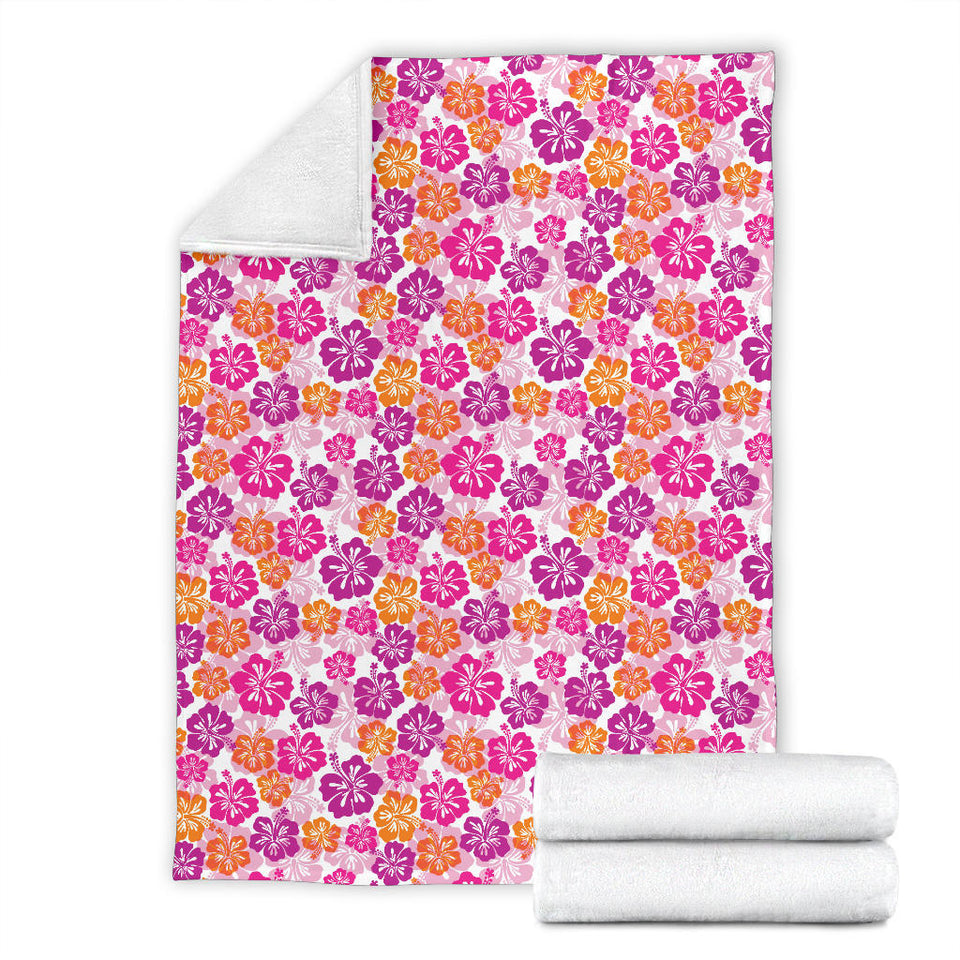 Hibiscus Pattern Print Design 01 Premium Blanket