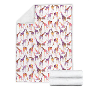 Giraffe Pattern Print Design 02 Premium Blanket