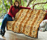 Egypt Hieroglyphics Pattern Print Design 04 Premium Quilt