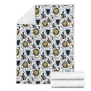 Lion Pattern Print Design 05 Premium Blanket