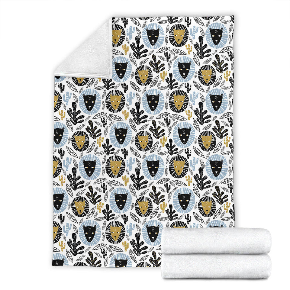 Lion Pattern Print Design 05 Premium Blanket
