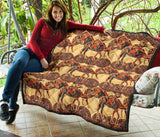 Camel Polynesian Tribal Design Pattern Premium Quilt