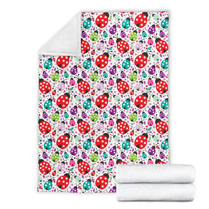 Ladybug Pattern Print Design 03 Premium Blanket