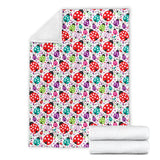 Ladybug Pattern Print Design 03 Premium Blanket