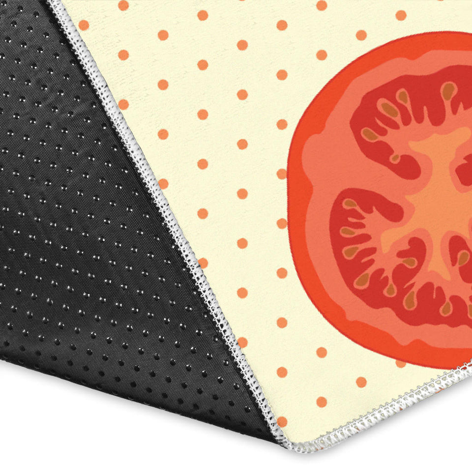 Tomato Dot Background Area Rug