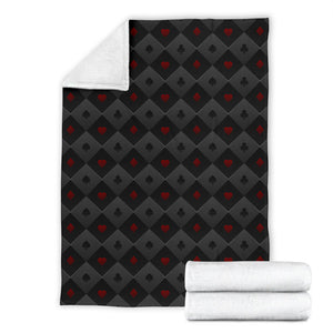 Casino Cards Suits Pattern Print Design 05 Premium Blanket