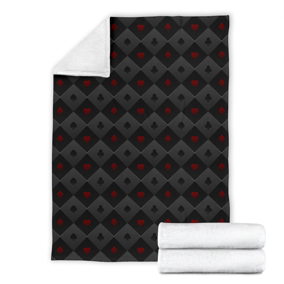 Casino Cards Suits Pattern Print Design 05 Premium Blanket