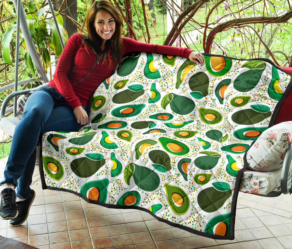Avocado Design Pattern Premium Quilt