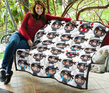 Cute Ninja Design Pattern Premium Quilt