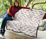 Mustache Beard Pattern Print Design 05 Premium Quilt