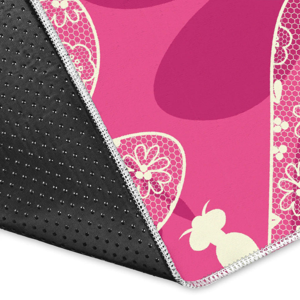 Beautiful Dragonfly Pink Background Area Rug