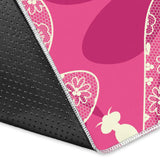 Beautiful Dragonfly Pink Background Area Rug