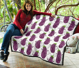 Eggplant Pattern Print Design 01 Premium Quilt