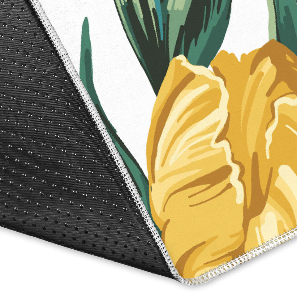 Yellow Tulips Pattern Area Rug
