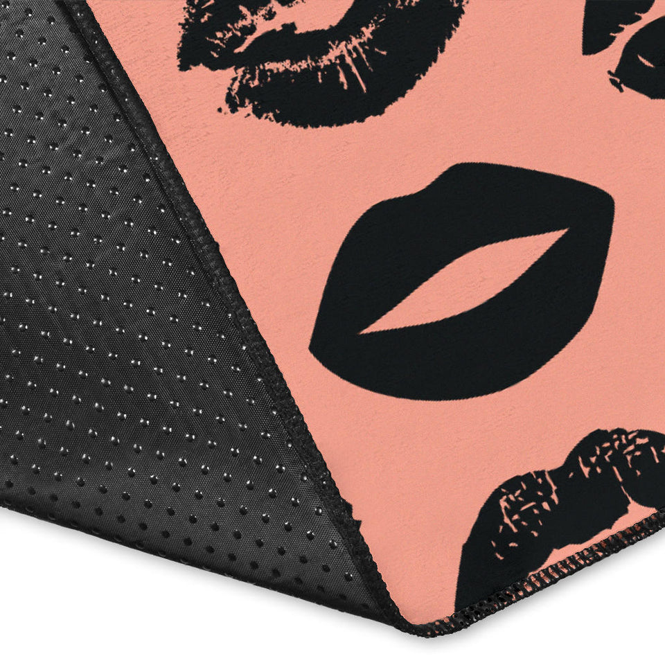 Lips Pattern Print Design 02 Area Rug