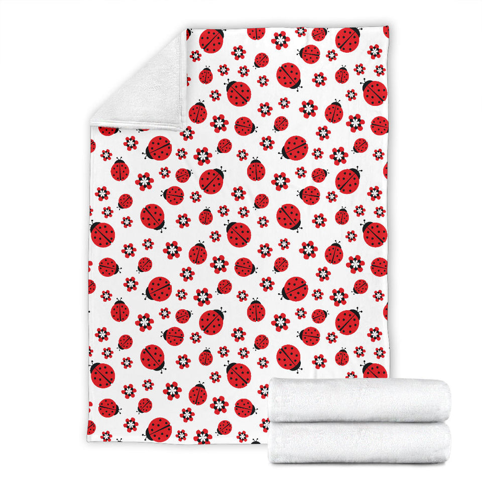Ladybug Pattern Print Design 04 Premium Blanket
