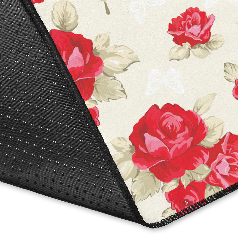 Rose Pattern Print Design 01 Area Rug