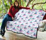 Sailboat Anchor Pattern Premium Quilt