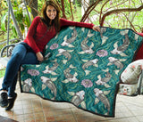 Koi Fish Carp Fish Lotus Pattern Premium Quilt