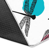 Dragonflies Ginkgo Leaves Pattern Area Rug