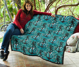 Anchor Nautical Green Background Premium Quilt
