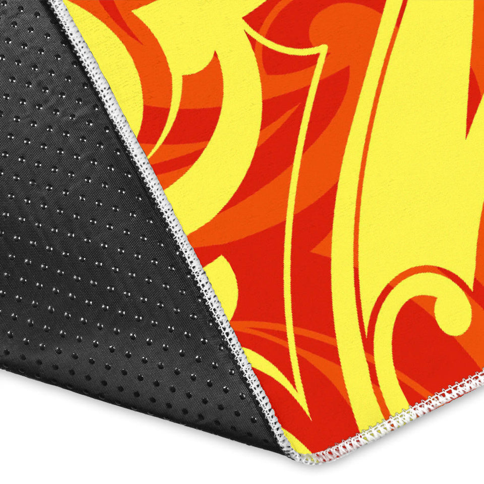 Fire Flame Design Pattern Area Rug