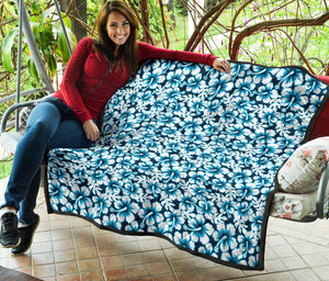 Hibiscus Pattern Print Design 04 Premium Quilt