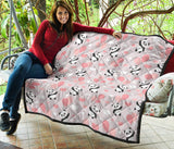 Cute Panda Ballon Heart Pattern Premium Quilt