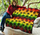 Canabis Marijuana Weed Pattern Print Design 03 Premium Quilt