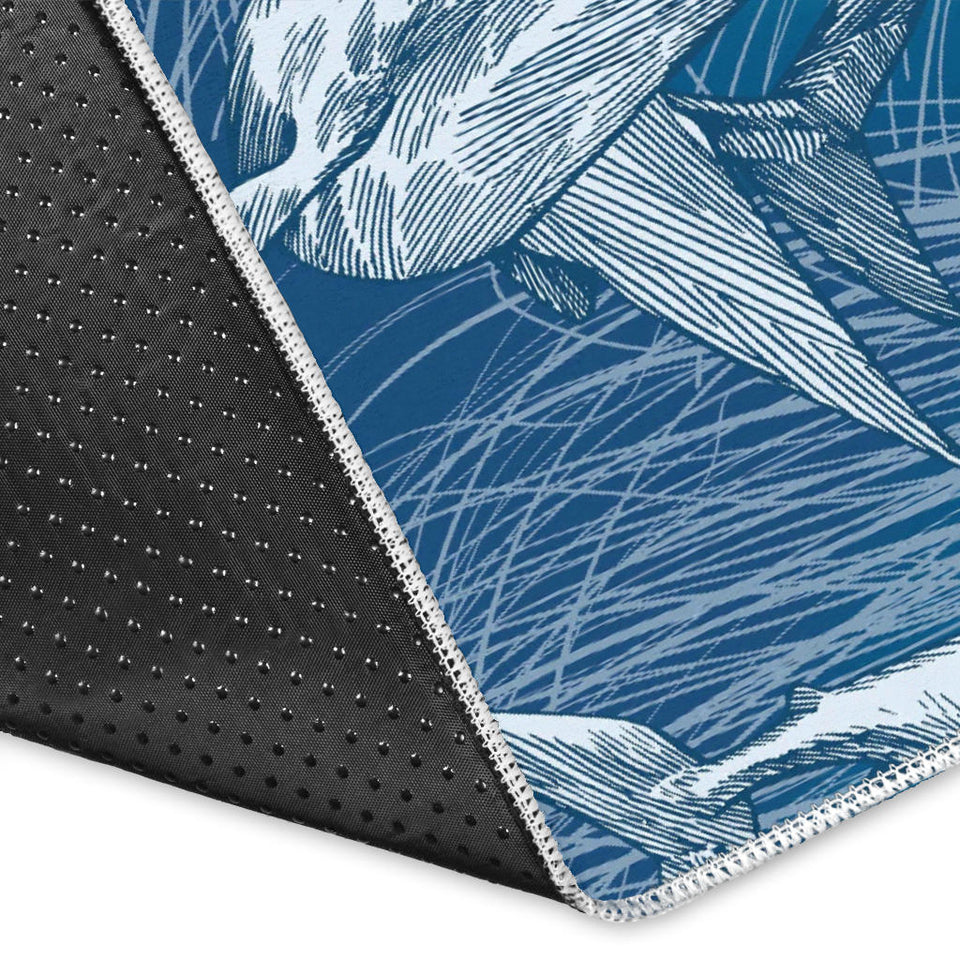 Shark Hand Drawn Area Rug