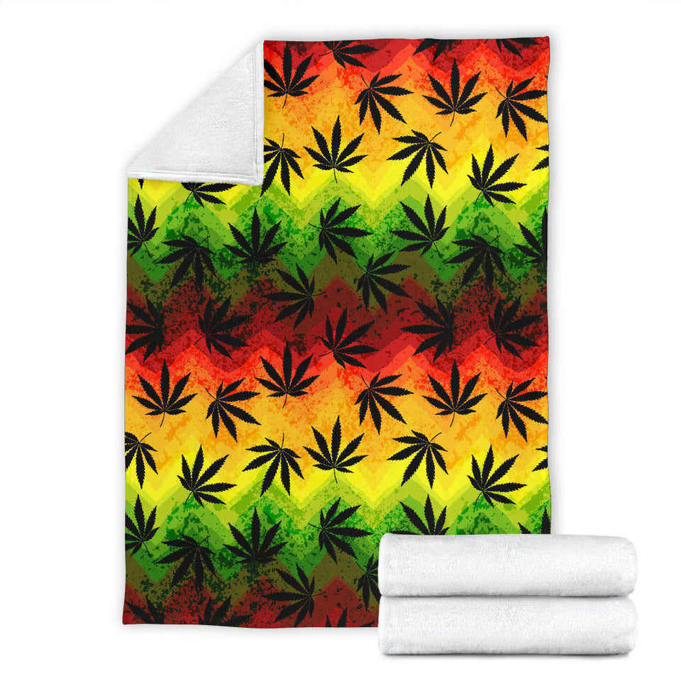 Canabis Marijuana Weed Pattern Print Design 03 Premium Blanket