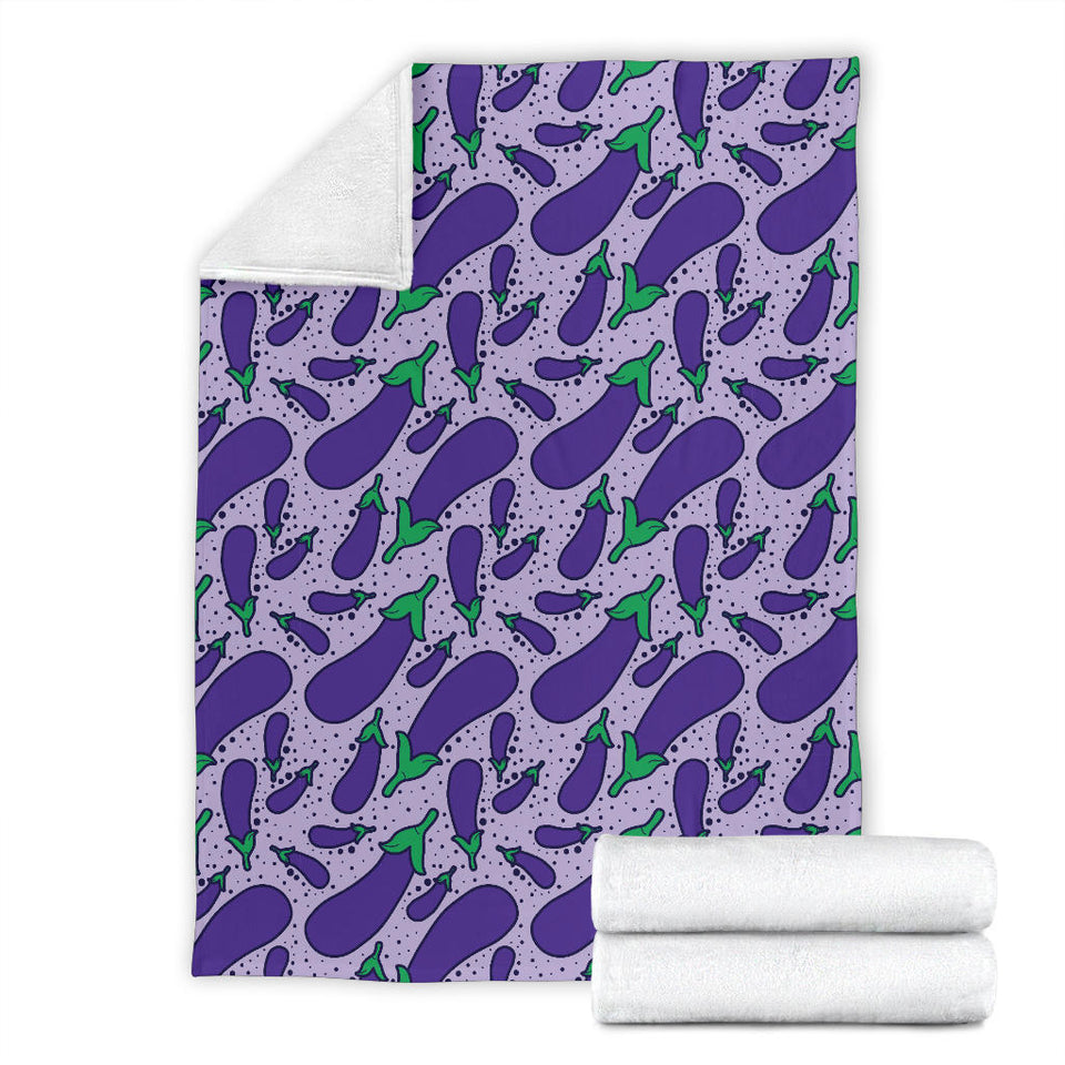 Eggplant Pattern Print Design 03 Premium Blanket