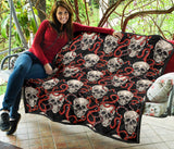 Red Snake Skull Pattern Premium Quilt