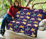 Colorful Sea Turtle Pattern Premium Quilt