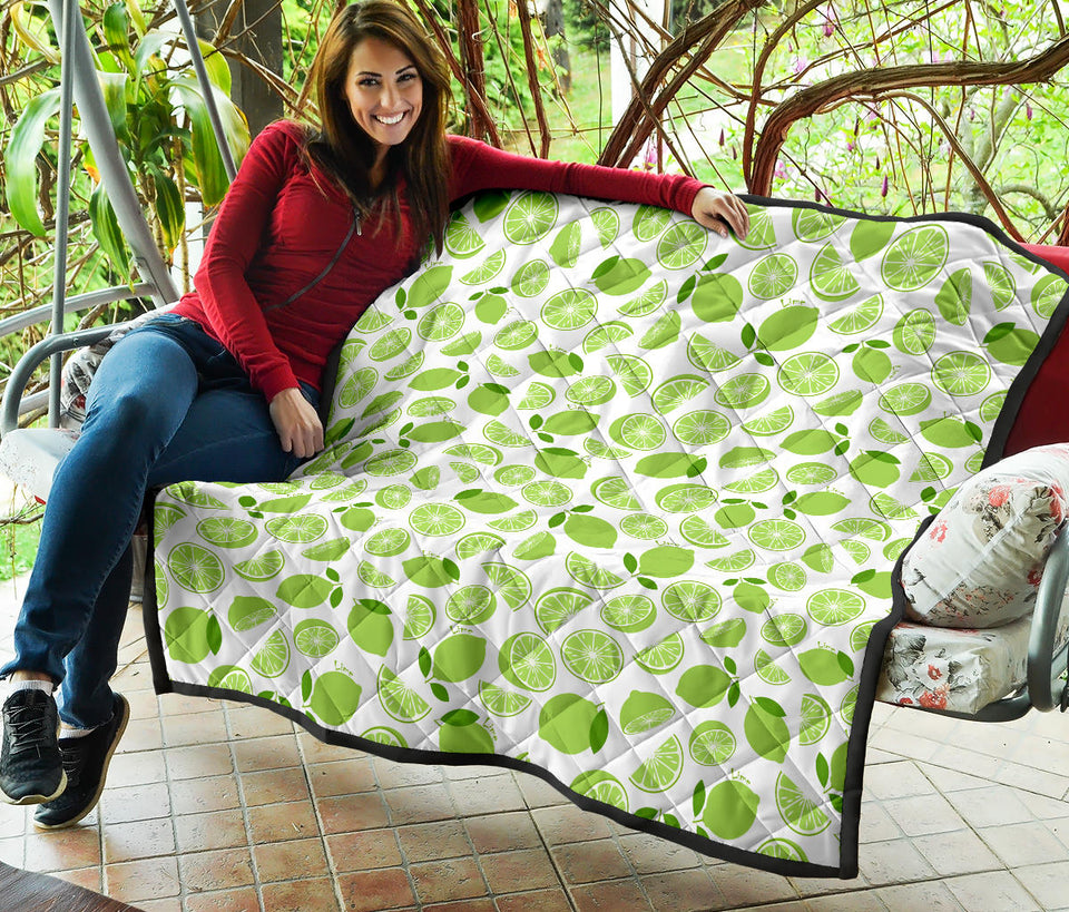 Lime Design Pattern Premium Quilt