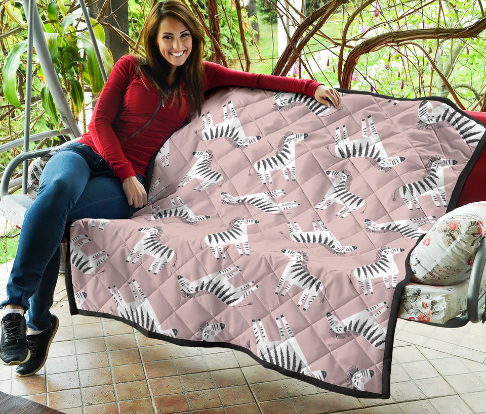 Cute Zebra Pattern Premium Quilt