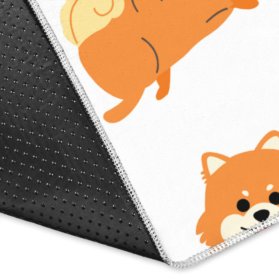 Brown Pomeranian Pattern Area Rug