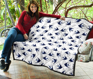 Swallow Pattern Print Design 03 Premium Quilt