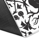 Crow Dark Floral Pattern Area Rug