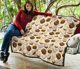 Coconut Pattern Print Design 05 Premium Quilt
