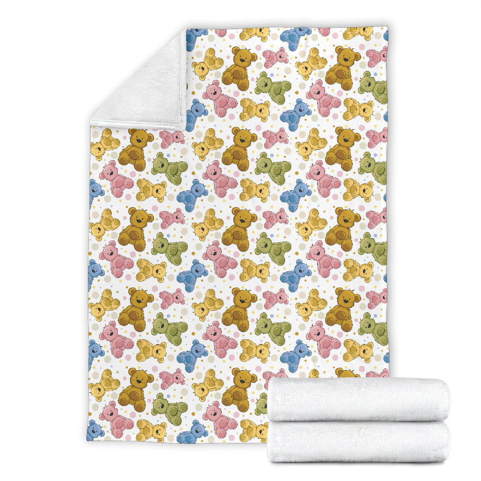 Teddy Bear Pattern Print Design 01 Premium Blanket