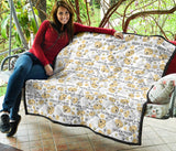 Golden Retriever Pattern Print Design 04 Premium Quilt