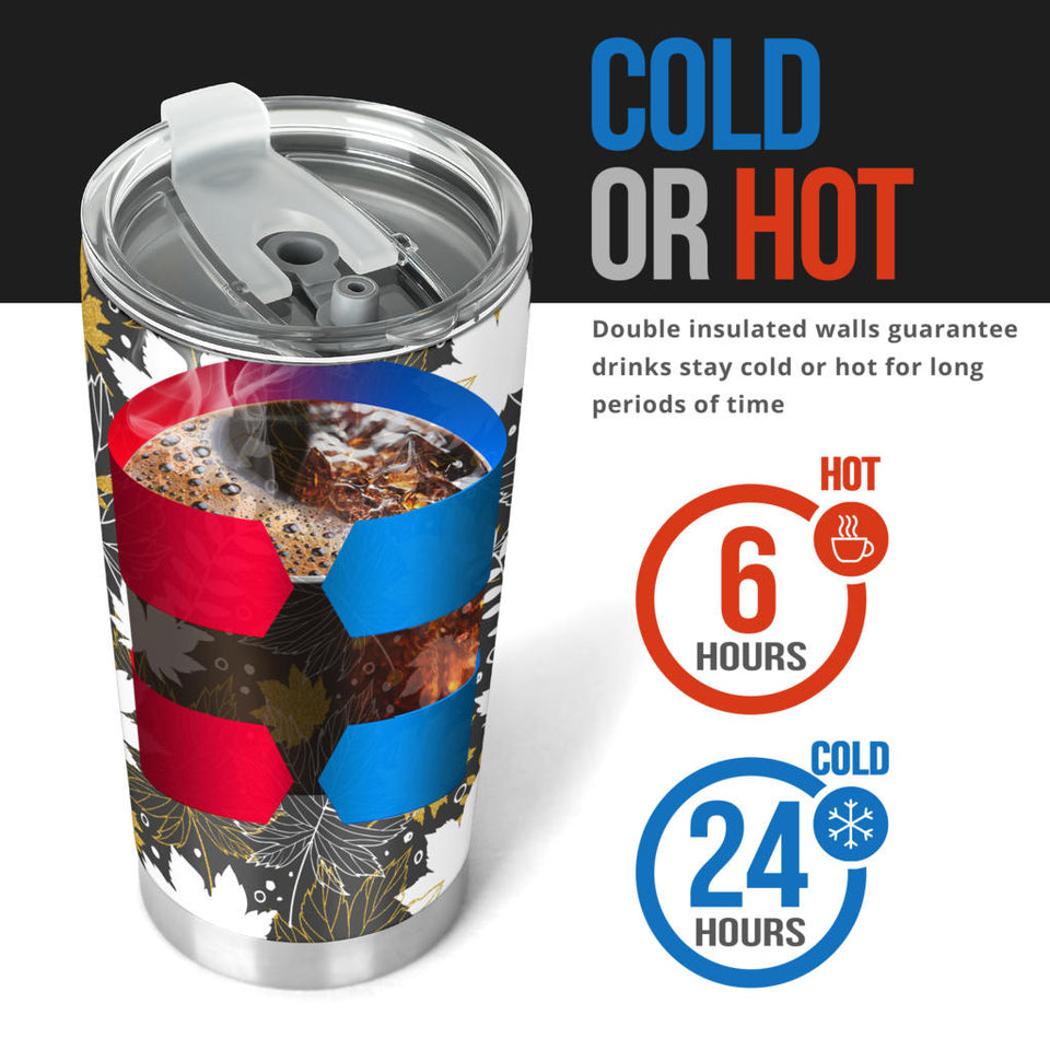 Beautiful Gold Autumn Maple Leaf Pattern Tumbler