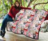 Pig Pattern Print Design 02 Premium Quilt