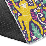 Cute Yellow Monkey Leaves Pattern Area Rug