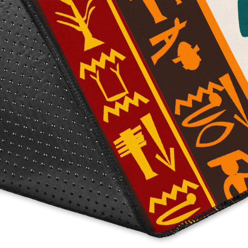Egypt Hieroglyphics Pattern Print Design 01 Area Rug