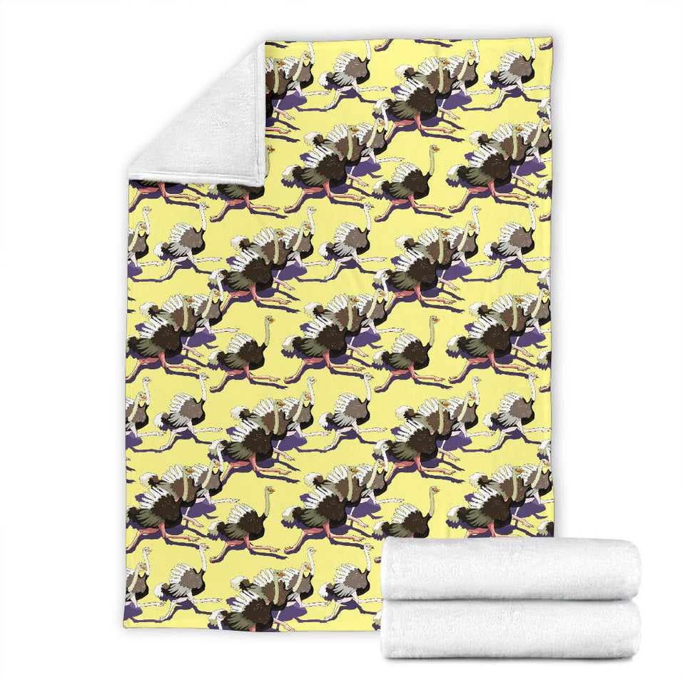 Ostrich Pattern Print Design 04 Premium Blanket